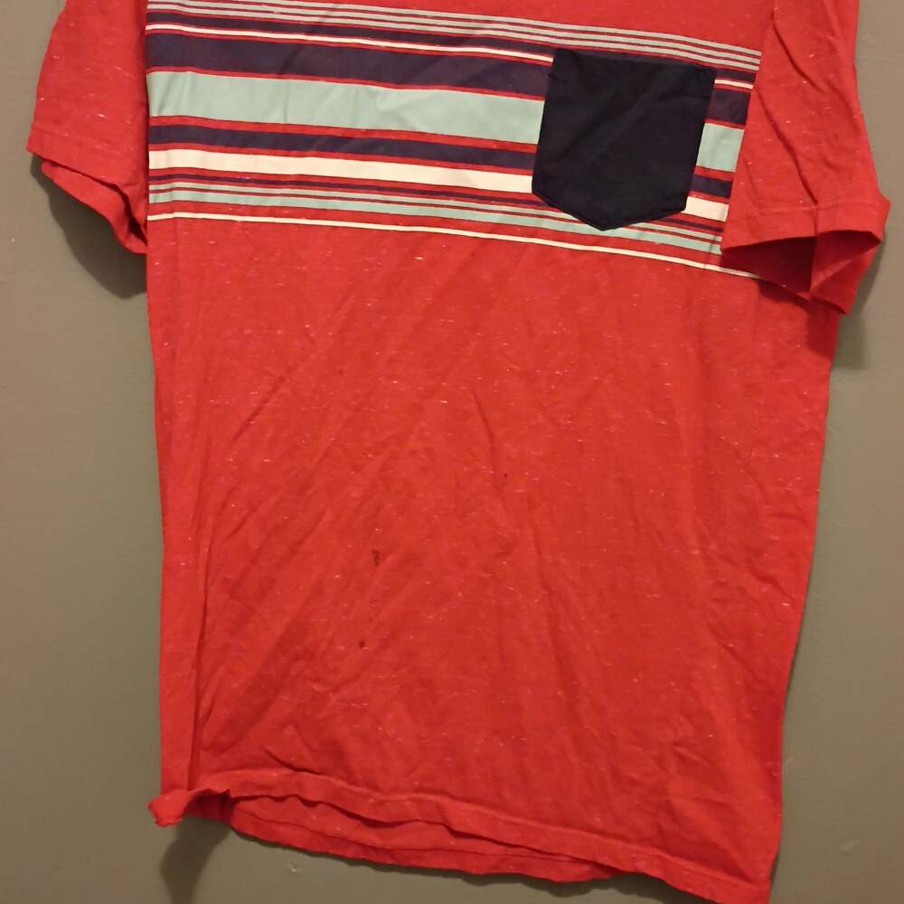 Cat & Jack Boys' Chest Striped Pocket Short Sleeve T-Shirt LG (12/14)